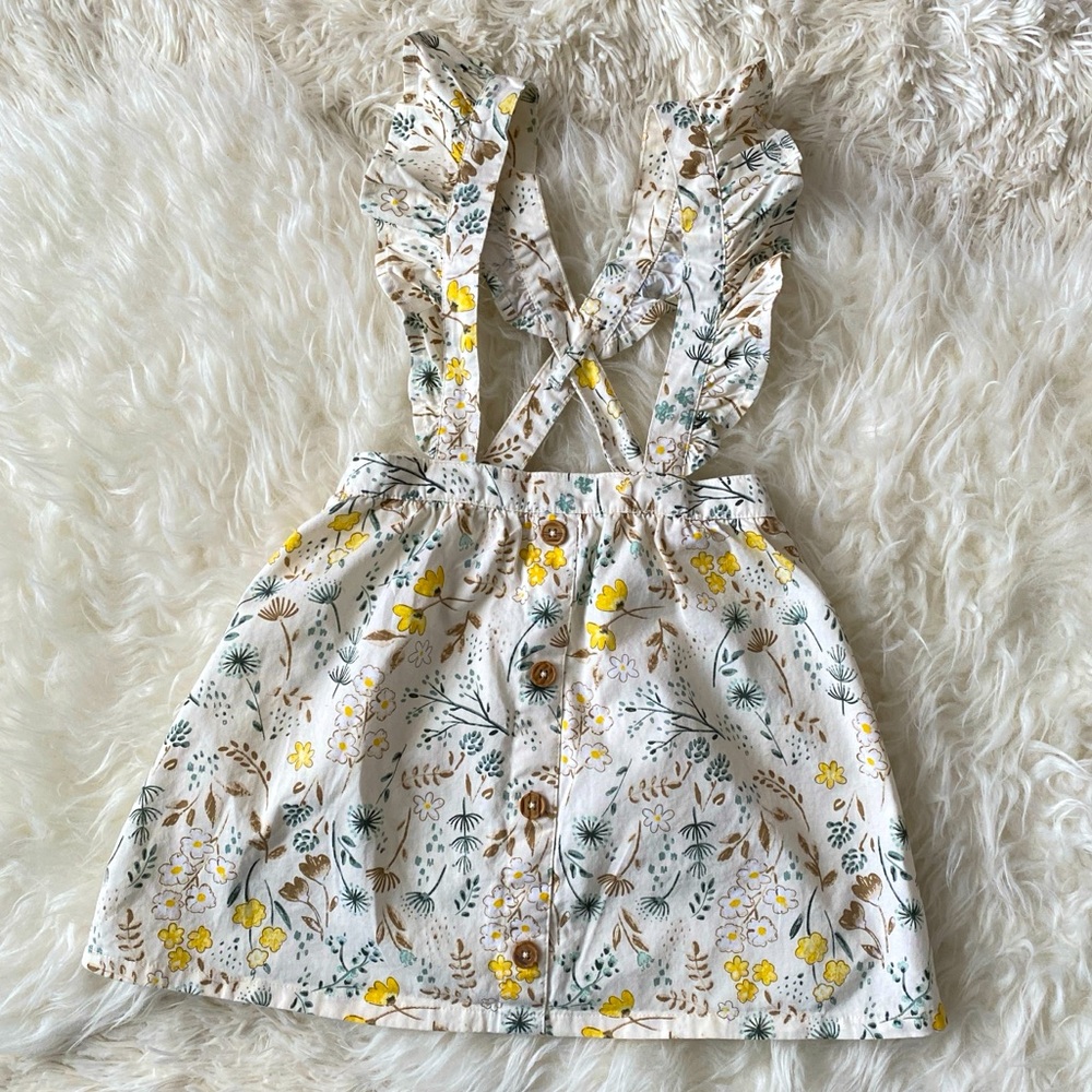 Wonder Nation Cotton Pinafore with Forest Wildflower Print, size 5T
